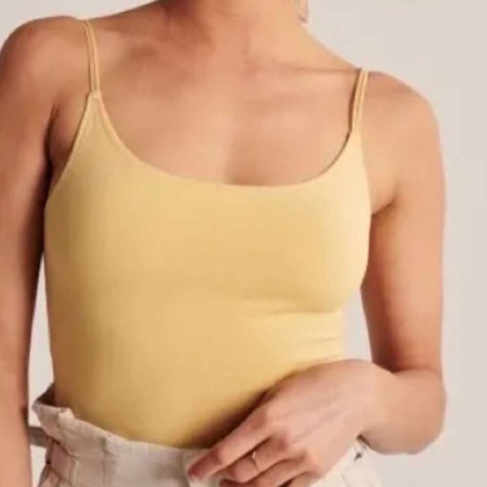 Yellow Abercrombie Strappy Backed Cropped Cami